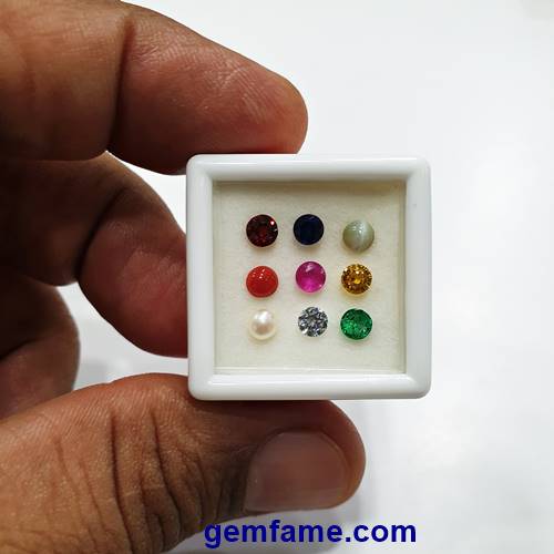 Navaratna Set 3.90mm-Navratan set-Round Natural Gemstone Fine Quality