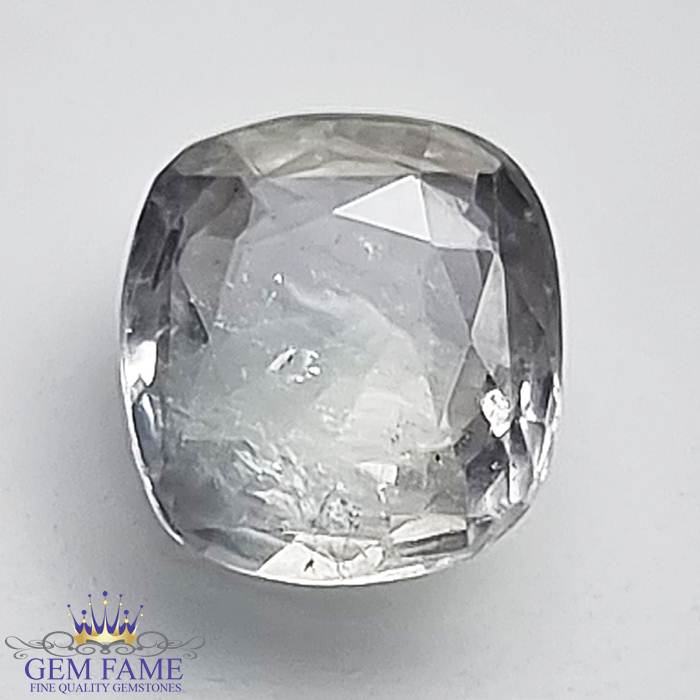 White Sapphire (SafedPukhraj) Gemstone 2.12ct