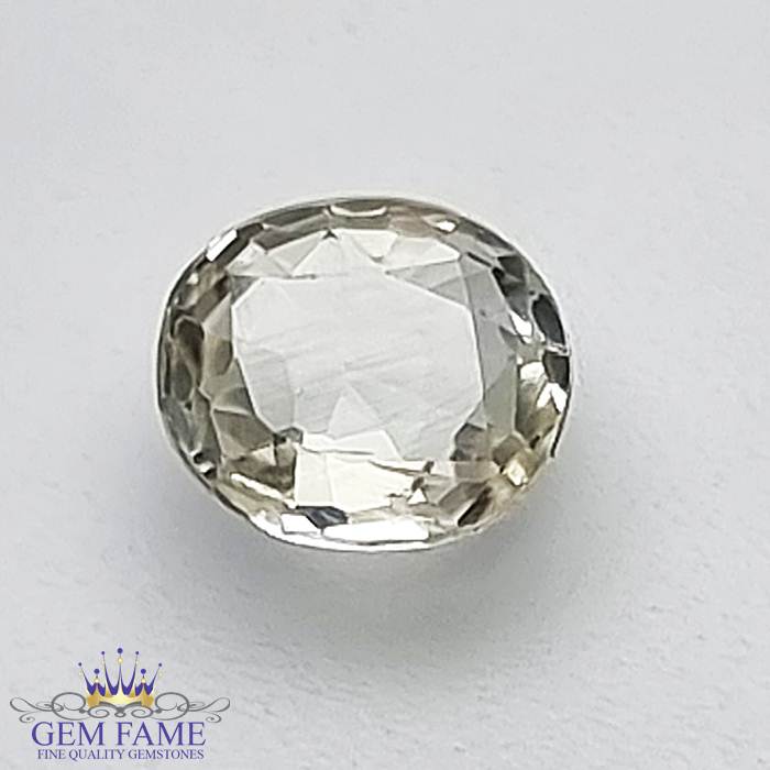 White Sapphire (SafedPukhraj) Gemstone 0.99ct