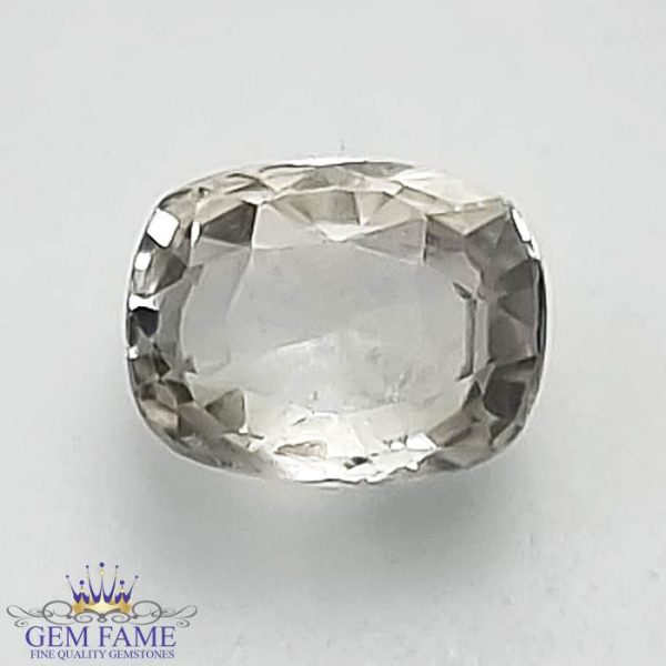White Sapphire (SafedPukhraj) Gemstone 1.55ct