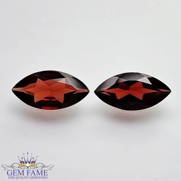 Almandine Garnet Gemstone 3.29ct Pair