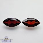 Almandine Garnet Gemstone 3.37ct Pair