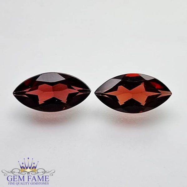 Almandine Garnet Gemstone 3.97ct Pair