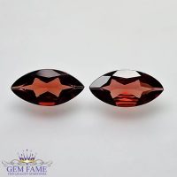 Almandine Garnet Gemstone 3.27ct Pair