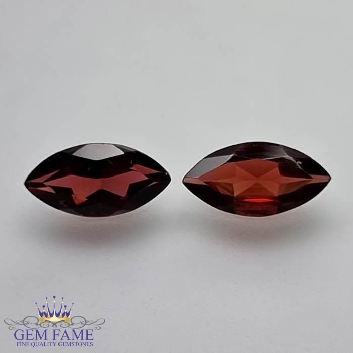 Almandine Garnet Gemstone 2.34ct Pair