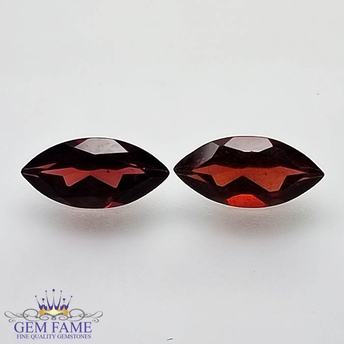 Almandine Garnet Gemstone 2.20ct Pair