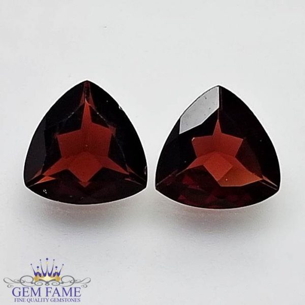 Almandine Garnet Gemstone 3.19ct Pair