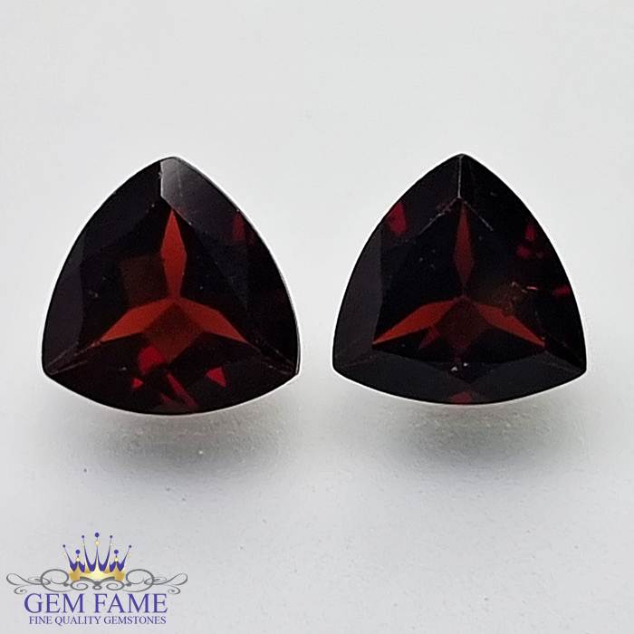 Almandine Garnet Gemstone 3.86ct Pair