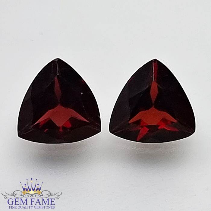 Almandine Garnet Gemstone 2.57ct Pair