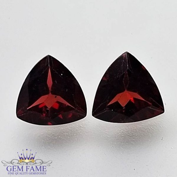 Almandine Garnet Gemstone 1.71ct Pair