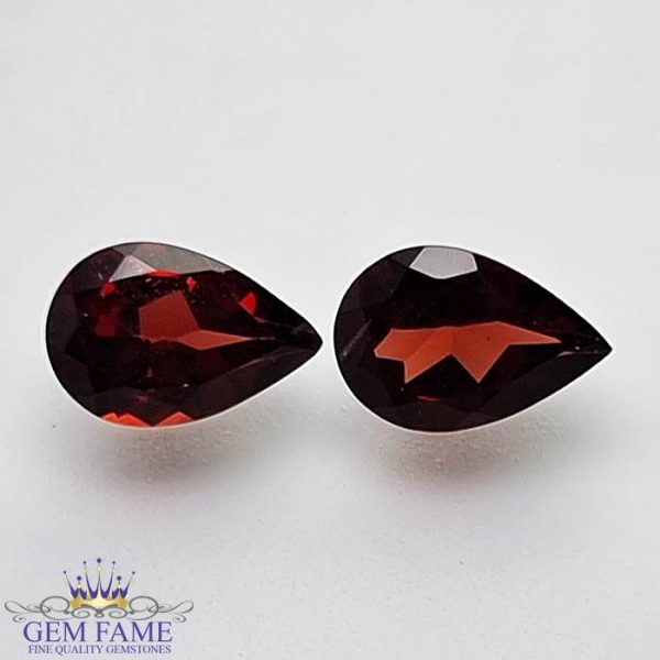 Almandine Garnet Gemstone 3.12ct Pair