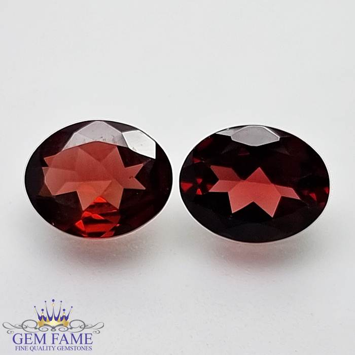 Almandine Garnet Gemstone 4.53ct Pair India