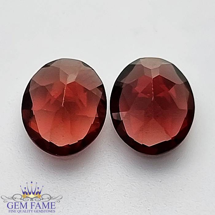 Almandine Garnet Gemstone 4.53ct Pair India