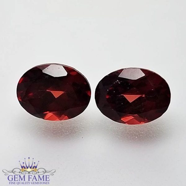 Almandine Garnet Gemstone 3.53ct Pair