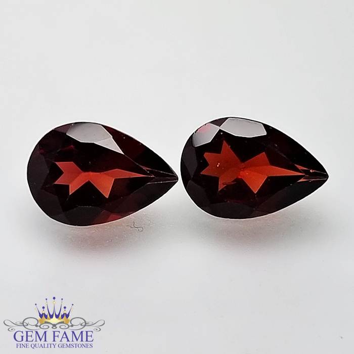 Almandine Garnet Gemstone 3.82ct Pair