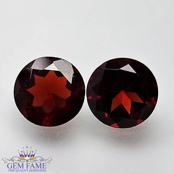 Almandine Garnet Gemstone 3.85ct Pair