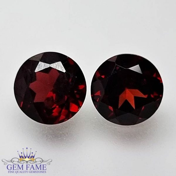 Almandine Garnet Gemstone 3.22ct Pair