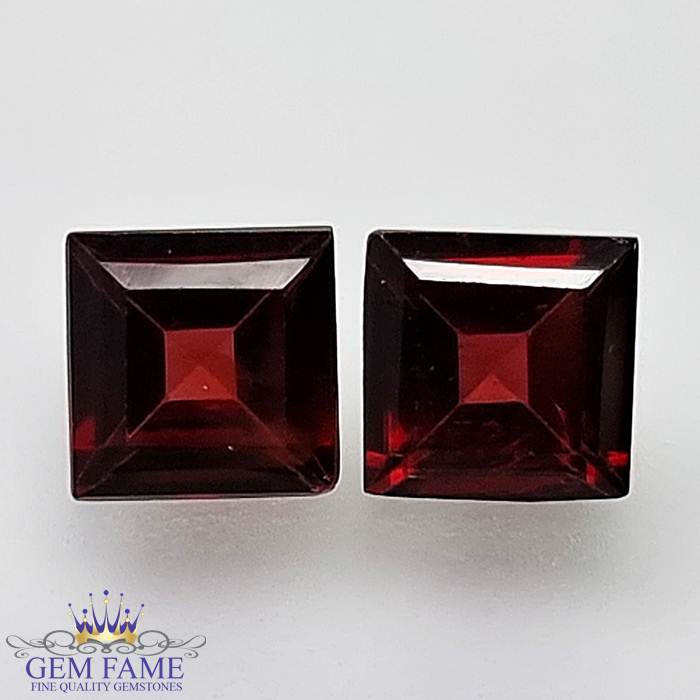 Almandine Garnet Gemstone 2.61ct Pair