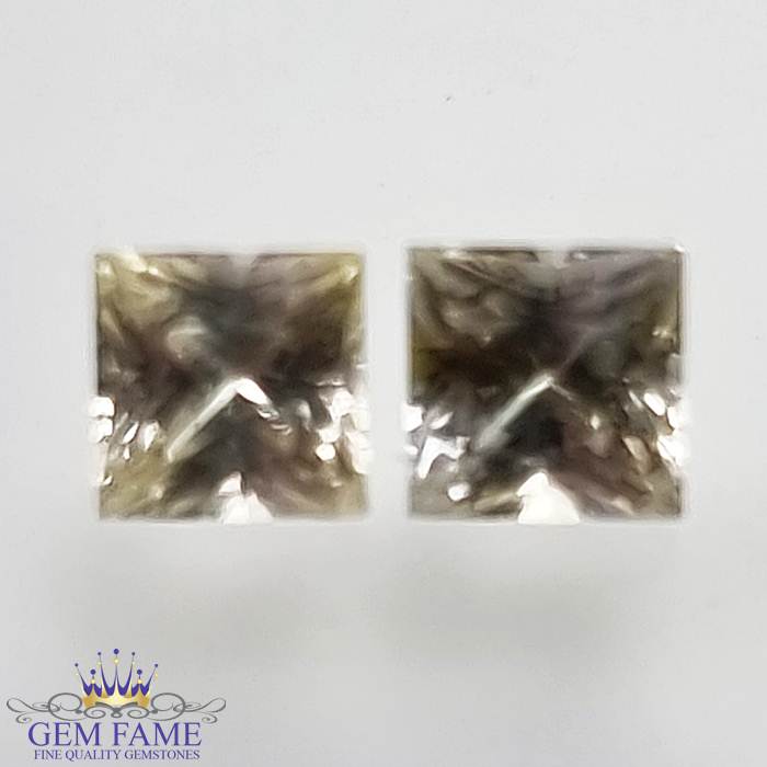 White Sapphire (SafedPukhraj) Pair Gemstone