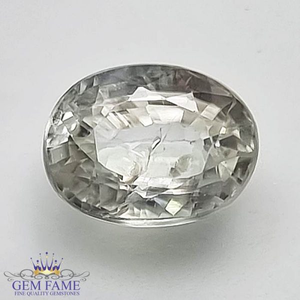 White Zircon (Jarkan) Gemstone 4.34ct Cambodia