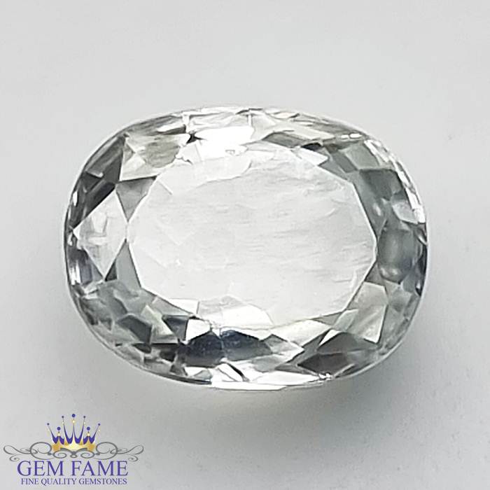 White Zircon (Jarkan) Gemstone 2.94ct Cambodia