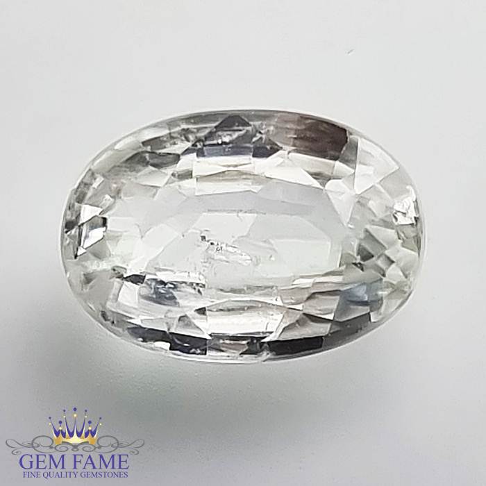 White Zircon (Jarkan) Gemstone 4.44ct Cambodia