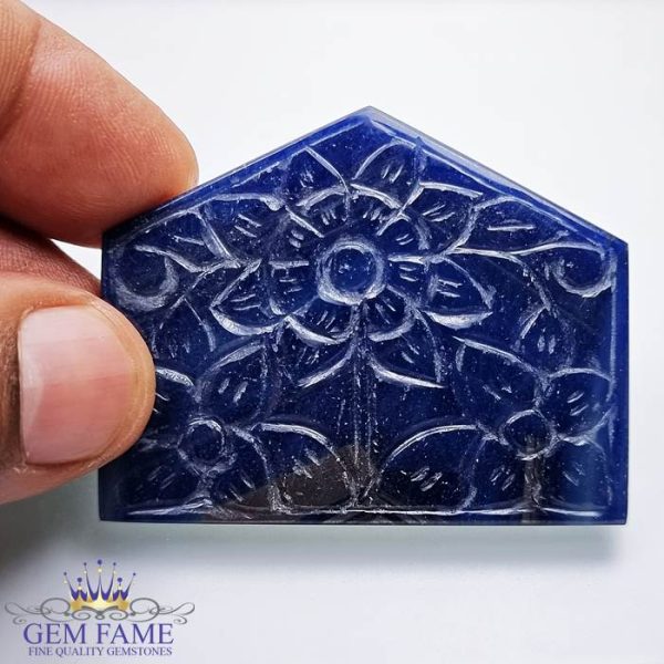 Blue Sapphire Carved