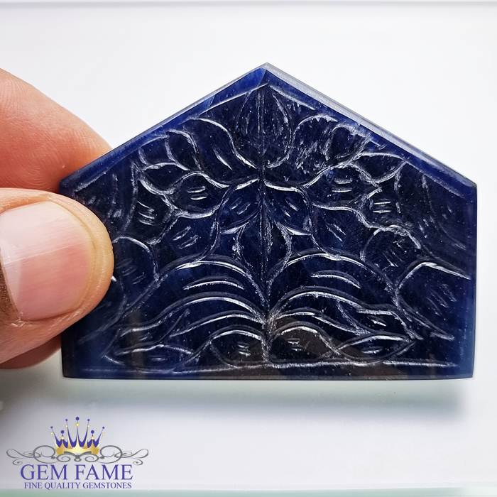 Blue Sapphire Carved