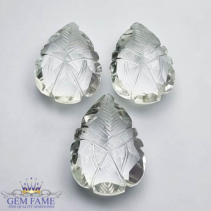 Quartz Carved 44.32ct (3pcs) Gemstone India