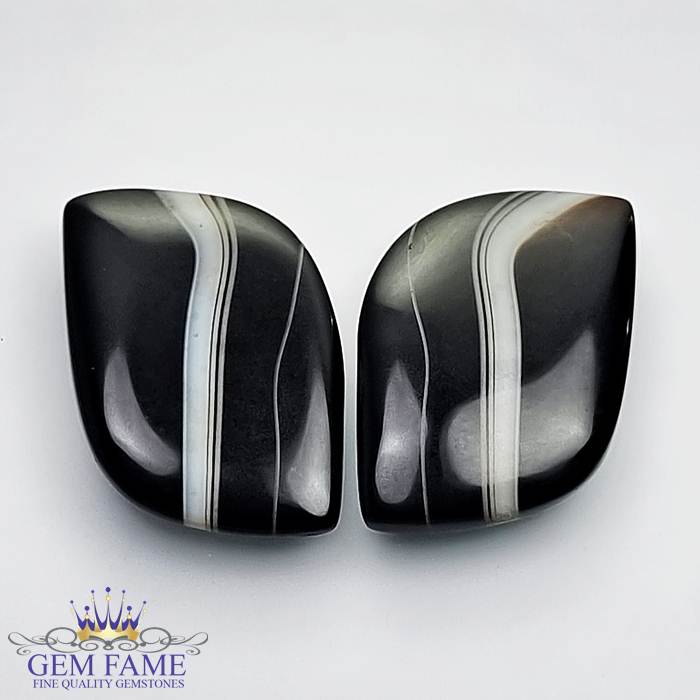 Sulemani Aqeeq Pair 23.58ct Gemstone Iran