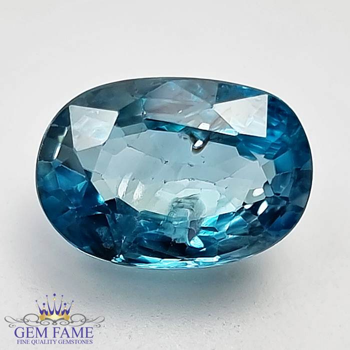Blue Zircon 7.17ct Gemstone Cambodia