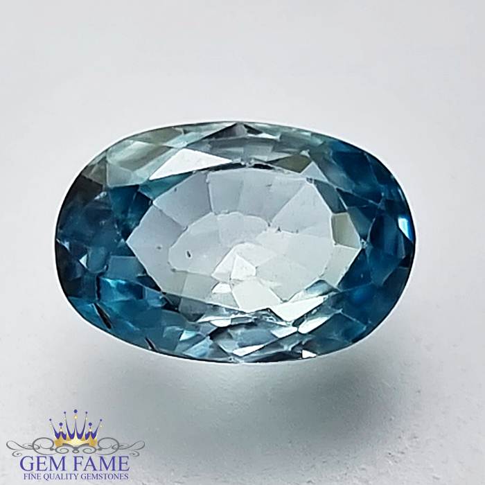 Blue Zircon 3.47ct Gemstone Cambodia