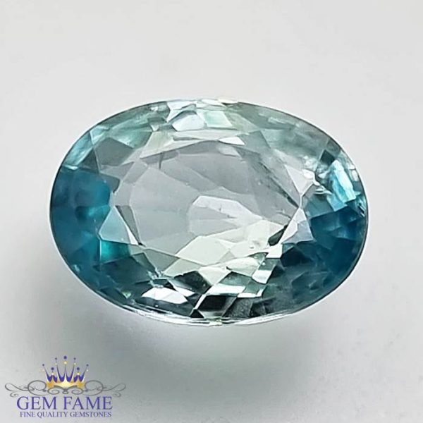 Blue Zircon 2.96ct Gemstone Cambodia