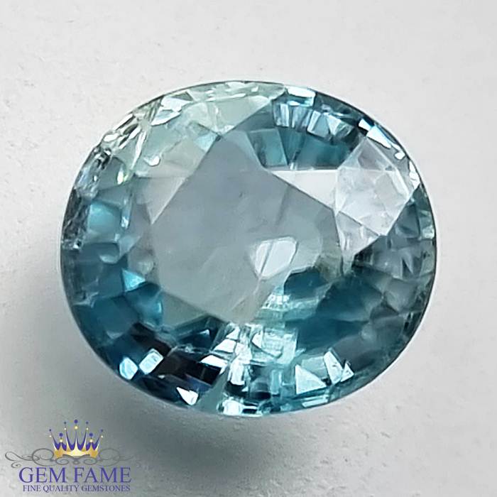 Blue Zircon 3.29ct Gemstone Cambodia