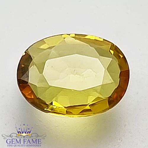 Yellow Sapphire Pukhraj Stone 0.89ct Thailand Oval Shape