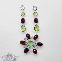 Earrings And Pendant Loose Gemstone set