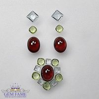 Earrings And Pendant Loose Gemstone set