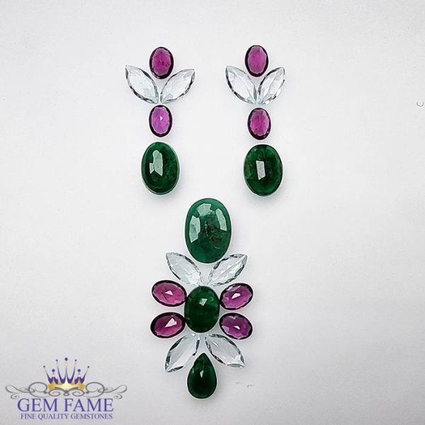 Earrings And Pendant Loose Gemstone set