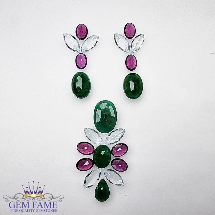 Earrings And Pendant Loose Gemstone set