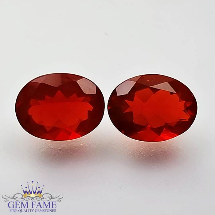 Fire Opal Pair 1.70ct Gemstone Mexico
