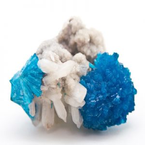 "Cavansite: Brilliant blue crystal."