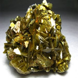 "Close-up of Chalcopyrite mineral specimen."