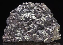 "Close-up of Chromite mineral specimen."




