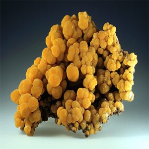 Colorful mimetite mineral specimen.