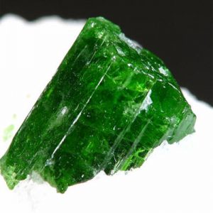 Vibrant green pargasite gemstone.