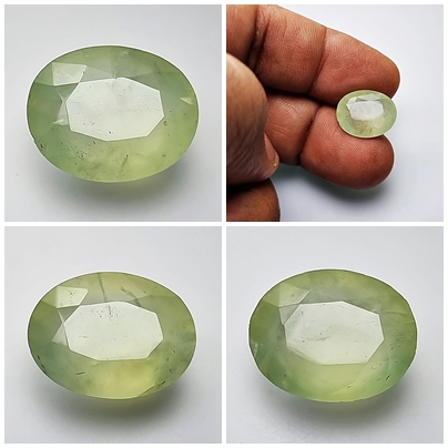 Gentle green Prehnite gemstone.