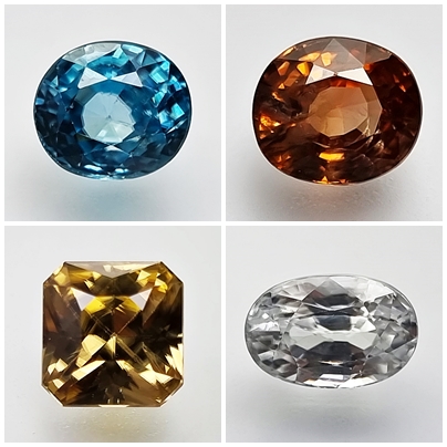 Colorful zircon gemstones