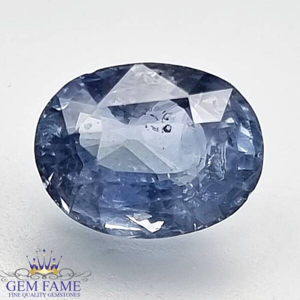 blue sapphire gemstone with a soft, serene blue color